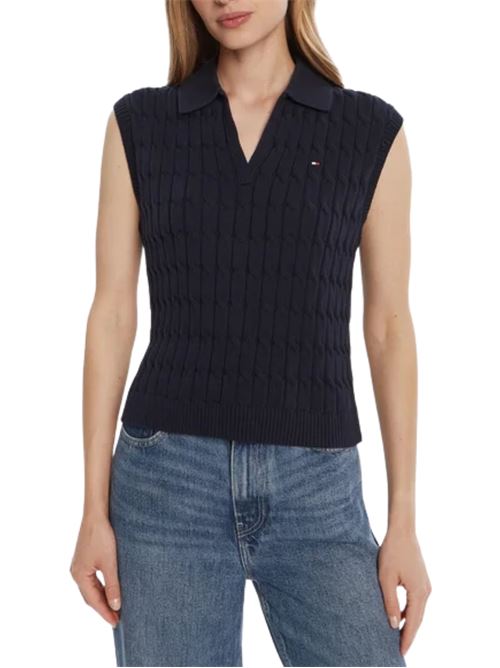 Gilet in cotone a trecce Tommy Hilfiger | WW0WW45655C1G